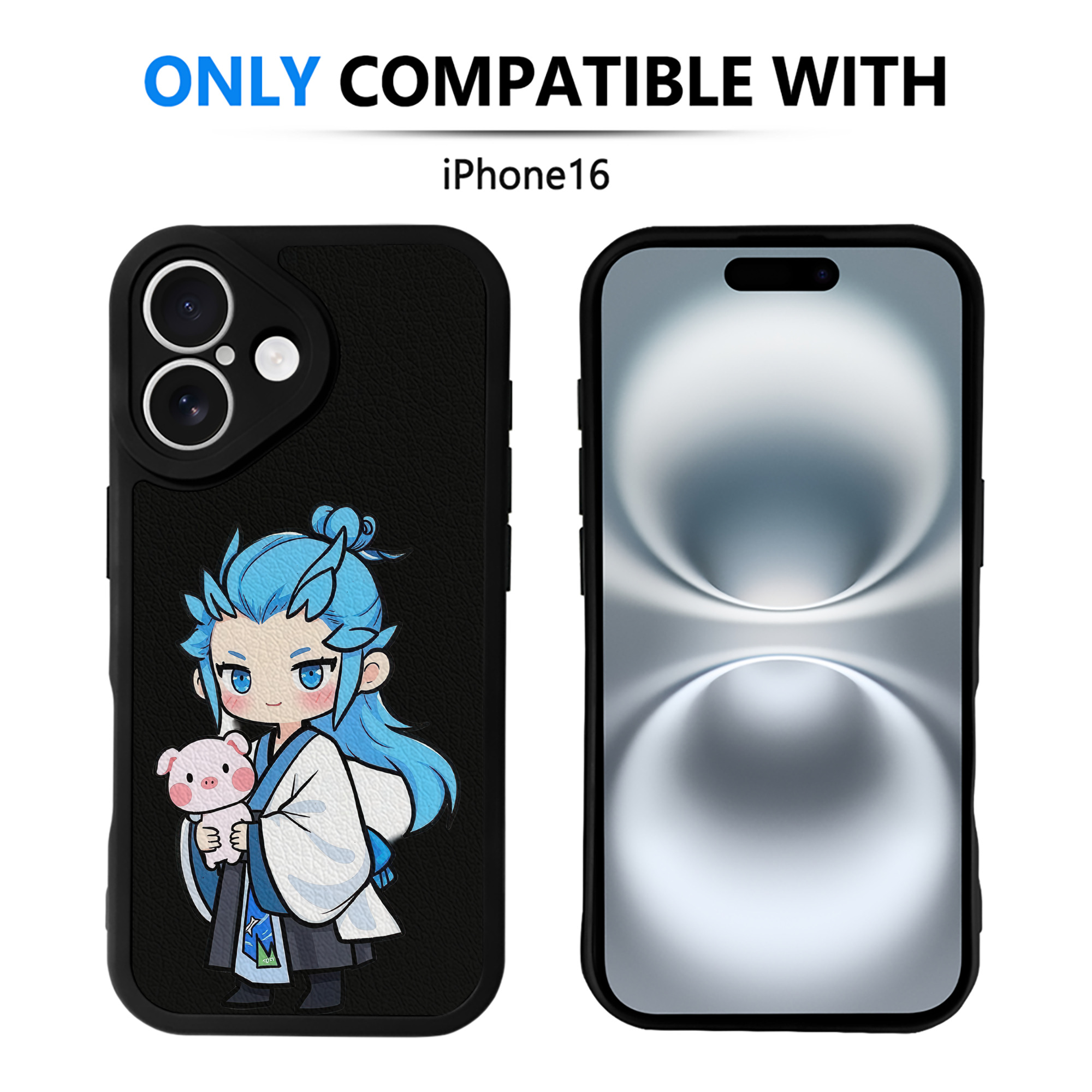 （画像用） Ne Zha 2 ナタ 魔童の大暴れ 【iPhone 16シリーズ対応】シリコンスマホケース（レザー調） 材質：シリコン